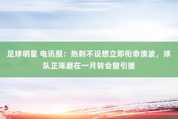 足球明星 电讯报：热刺不设想立即衔命澳波，球队正琢磨在一月转会窗引援