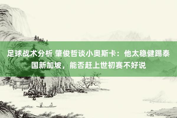 足球战术分析 肇俊哲谈小奥斯卡：他太稳健踢泰国新加坡，能否赶上世初赛不好说